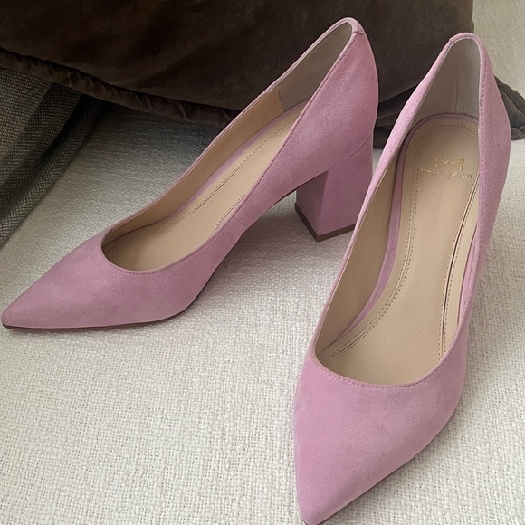 Marc Fisher Pink Suede Block Heels - Picture 1 of 7